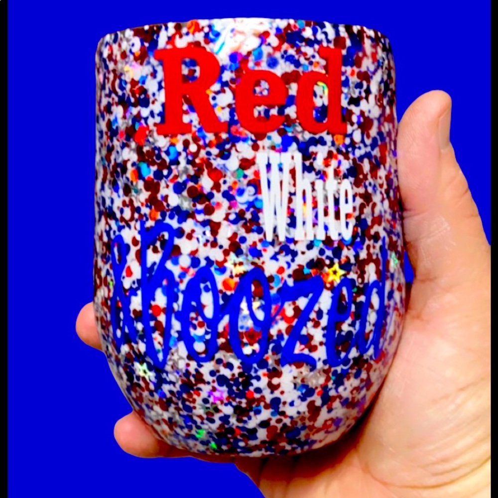 12 oz Red, white & Boozed Memorial Day/July 4th cup